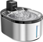 Fuente de agua Smartoo, inalámbrica para gatos de acero inoxidable.