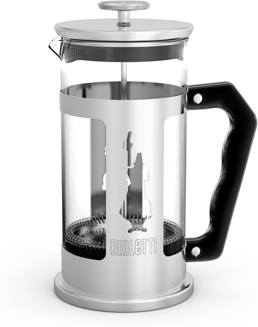 Cafetera francesa Bialetti, Preziosa de acero inoxidable, 3 tazas.