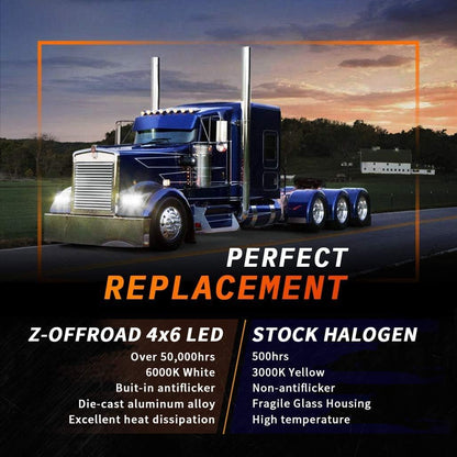 4 faros delanteros LED rectangulares de 60 W, 4 x 6" Z-OFFROAD