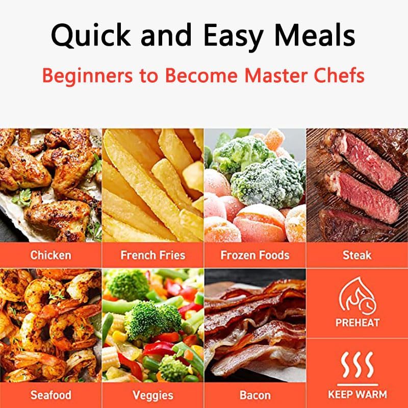 FREIDORA DE AIRE 2.6QT, CONTROL TACTIL, FUNCION PRECALENTADO.