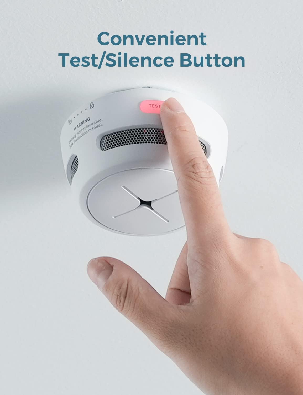 Detector de humo alarma de incendios con botón de prueba/silencio. AEGISLINK