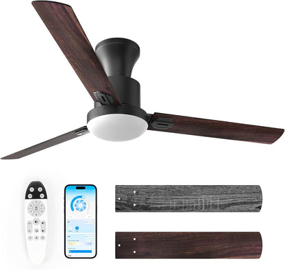 Ventilador de techo, empotrable, 42", control remoto, luz regulable.