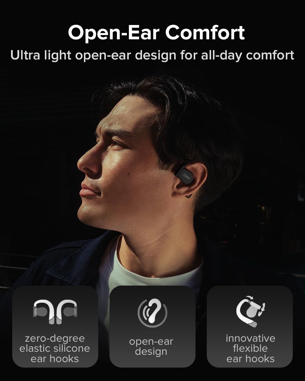 Auriculares de oído abiertos Cleer ARC 3 funda inteligente