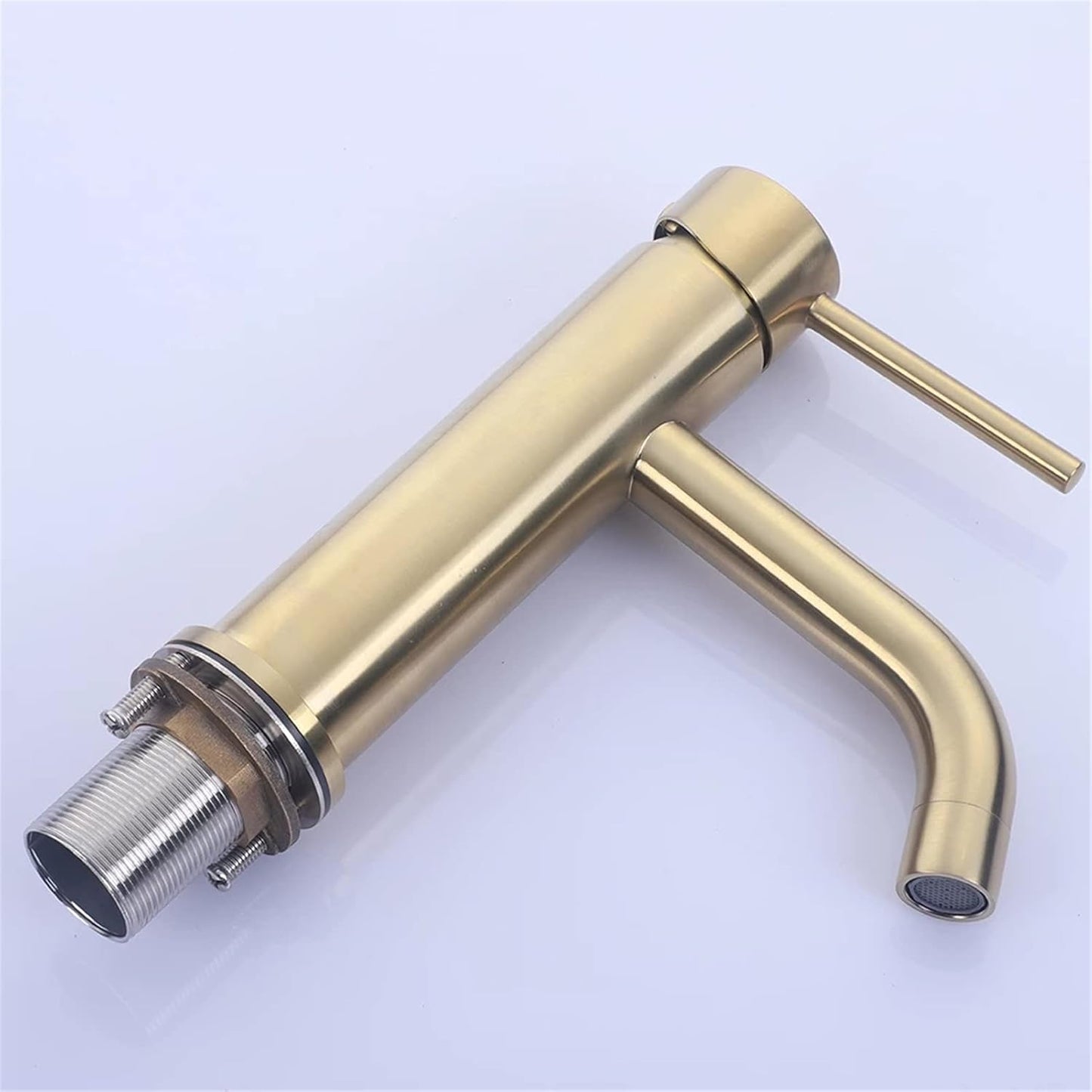 Grifo de lavabo de un solo orificio montado en cubierta de latón, Monomando