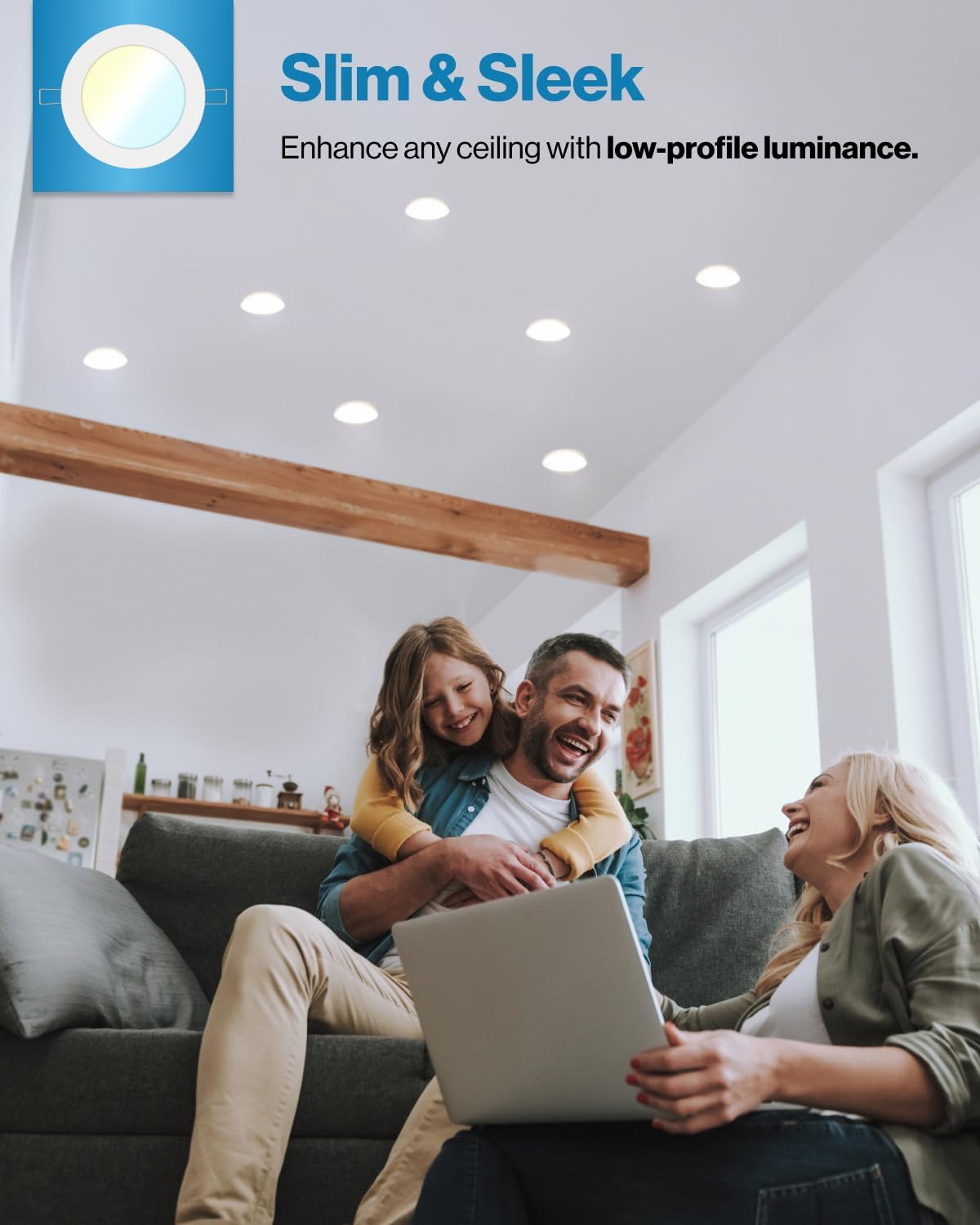 Paquete de 24 luces LED, empotrables de 6", ultradelgadas, Sunco.