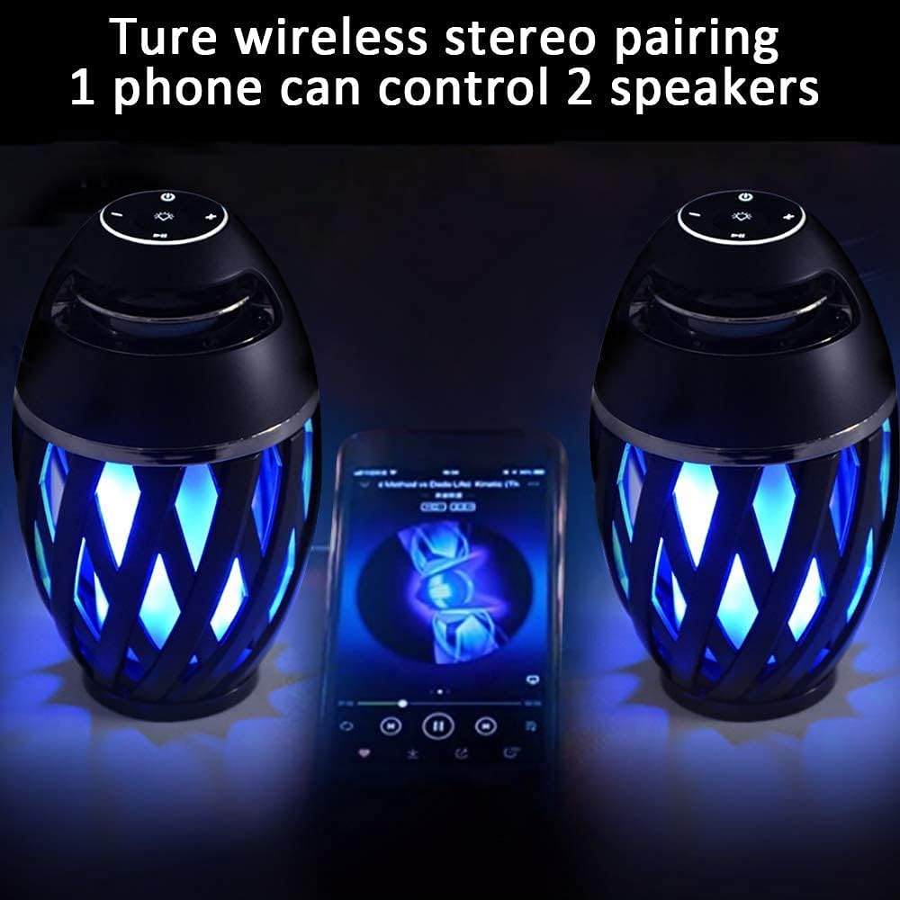 Altavoz de llama LED, Bluetooth, portátil, impermeable no sumergible.