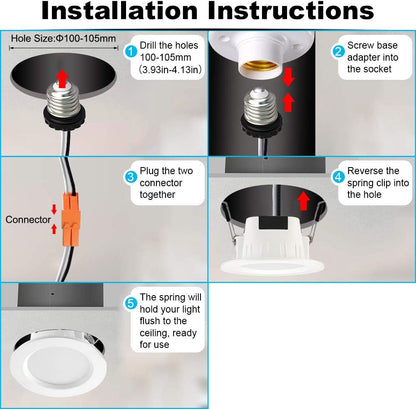 Kit 10 Luces Empotrable Led Smart, 4 Pulgadas, 5w, Control (USADO)