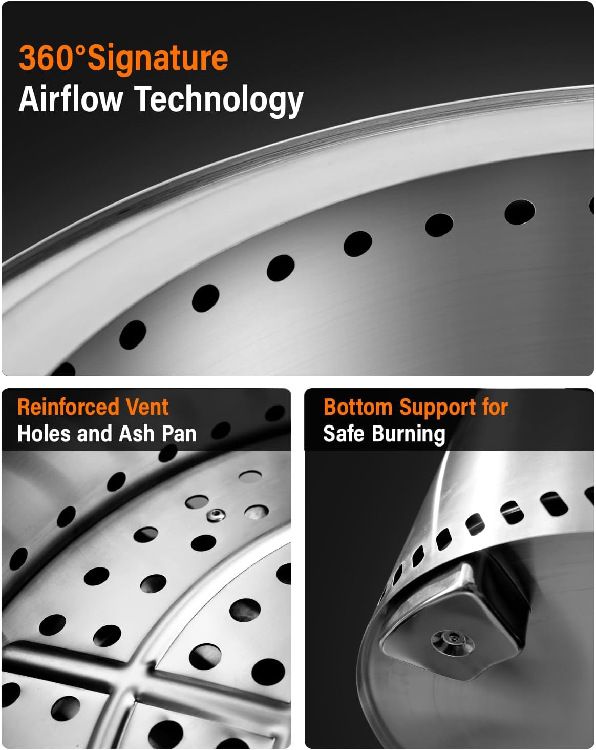 YEFU Fogata con cenicero extraíble: sin humo, acero inoxidable.