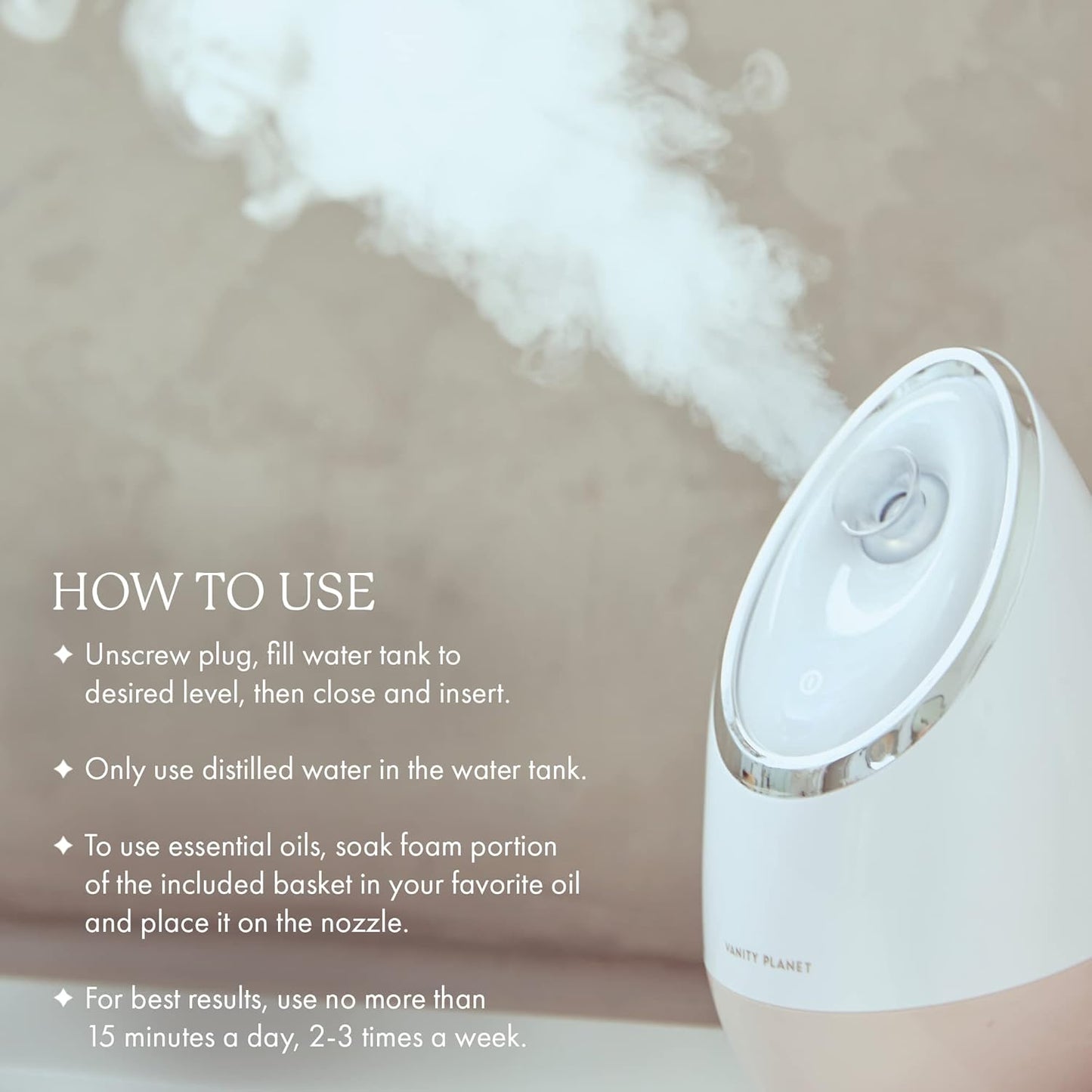 Vanity Planet Aira, Vaporizador facial iónico, (USADO)