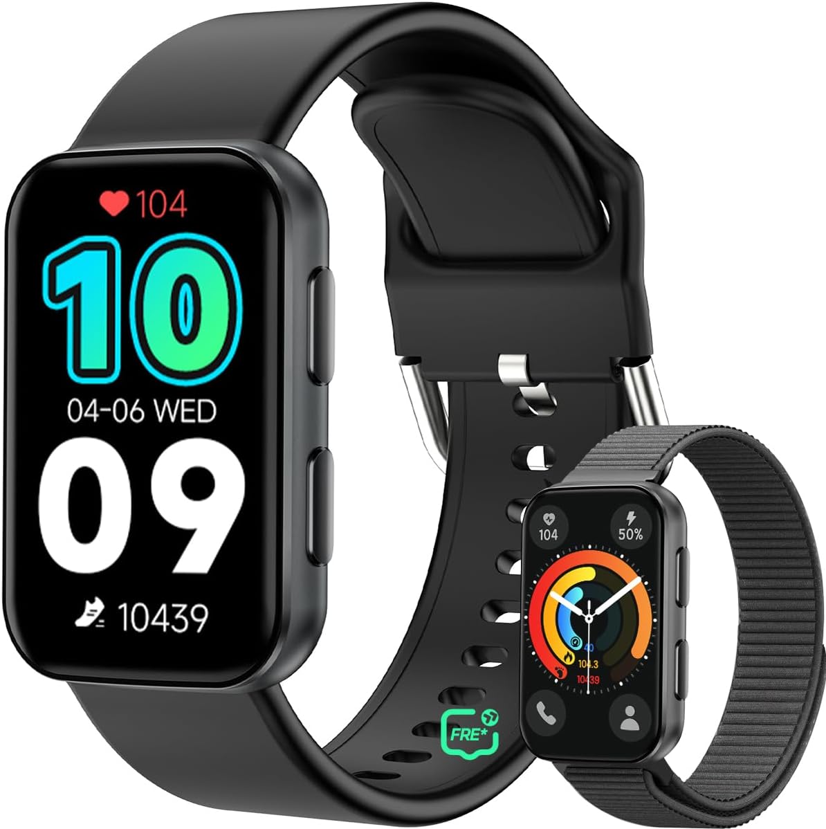 Reloj inteligente, IP68 impermeable, fitness tracker, MorePro AIR2. (NEGRO)