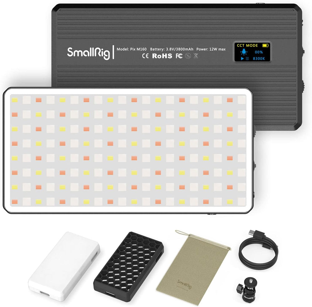 SmallRig Pix M160 Luz de Video RGB Panel de Luz de Cámara LED