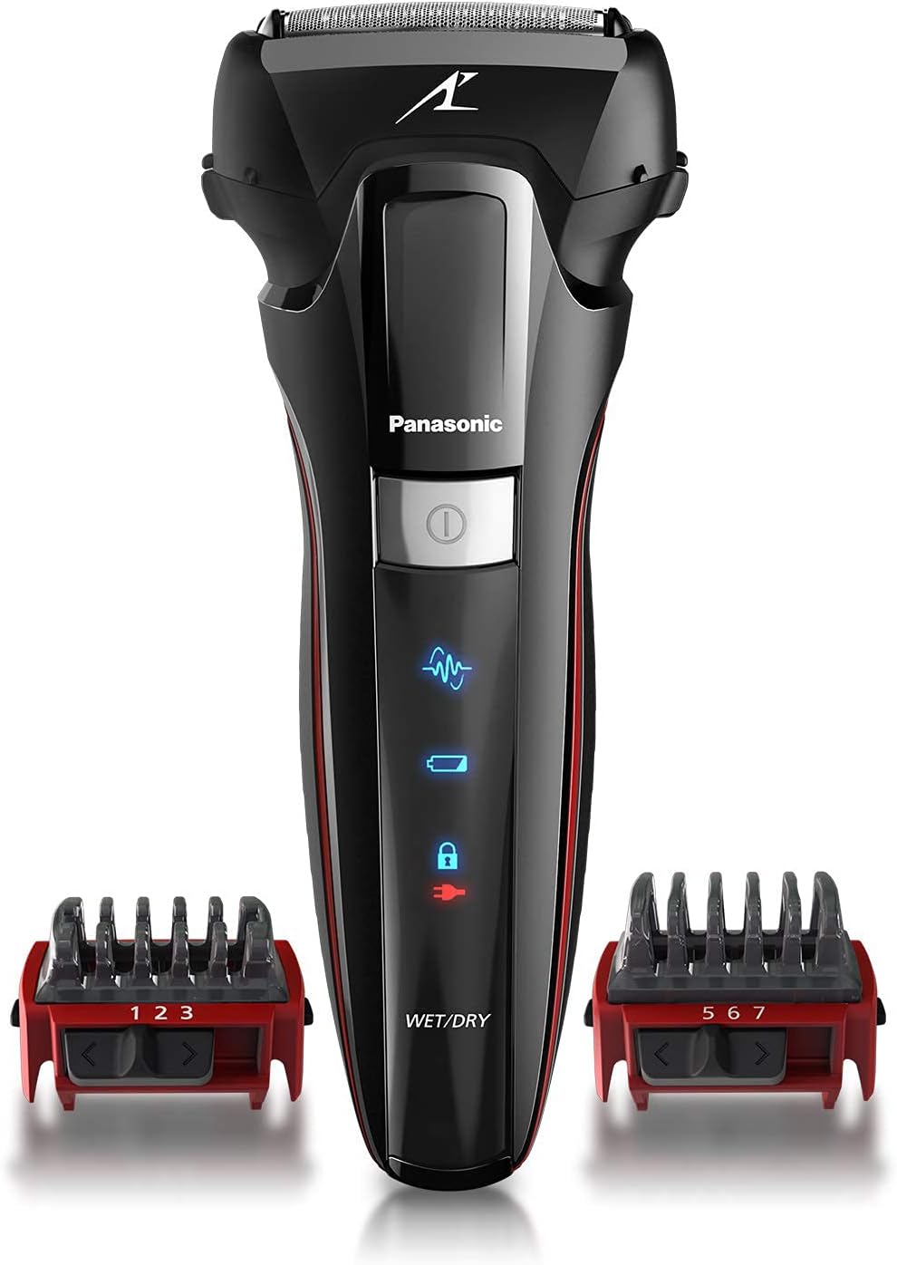 Afeitadora Panasonic, híbrida con 2 accesorios de recorte, sensor-afeitado.