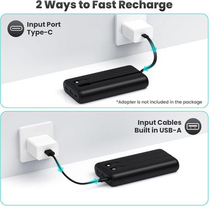 Cargador portátil HX160Y8 40800mAh 2 cables