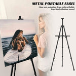 Caballete Para Pintar Lienzo 66” Portátil Metal Ajustable