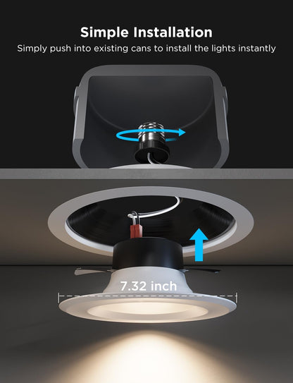 Luces LED Smart Empotrables Govee 6” WiFi Bluetooth Paq 6