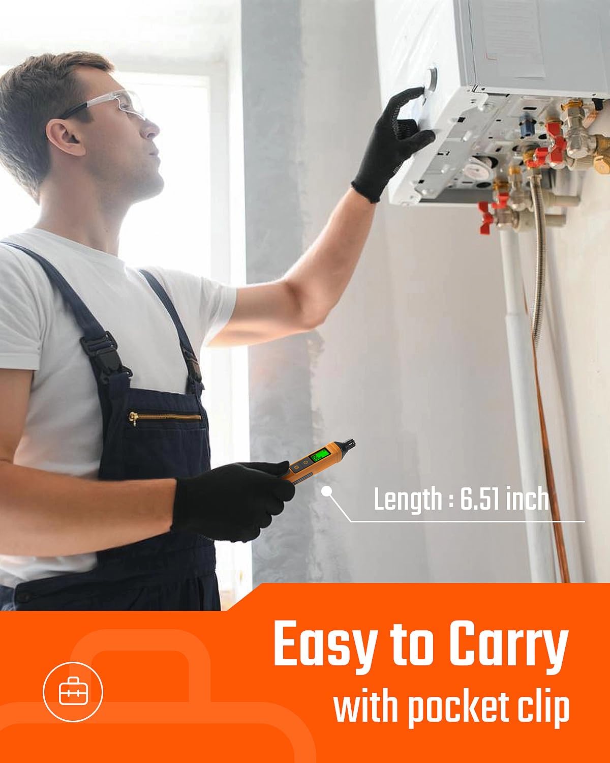 Detector de fugas de gas con % valor LEL, con alarma audible.