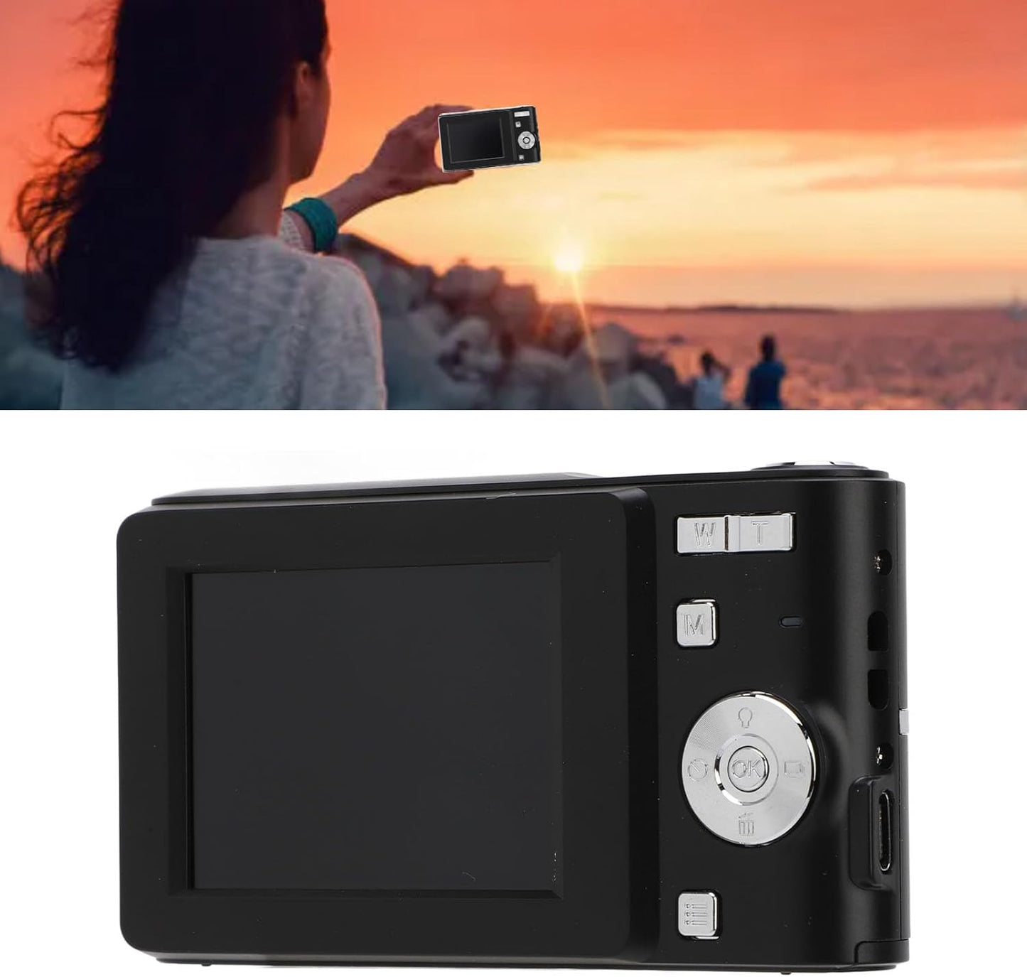 Cámara Digital FHD 1080P de Bolsillo negra