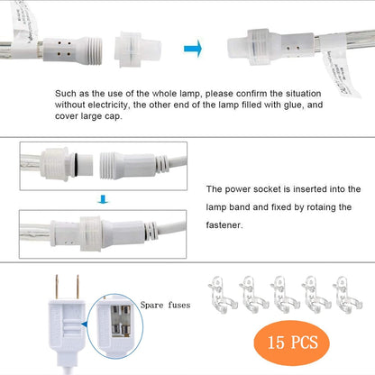 Guirnalda de luces LED de 360 LED, interiores y exteriores, 15.2m aprox.