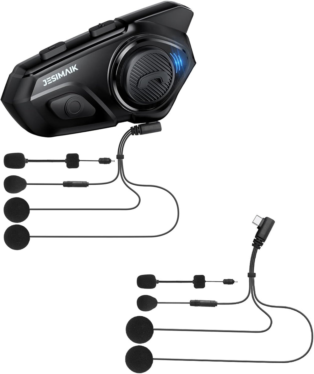 1 auricular Bluetooth para motocicleta R16 Pro y un juego de accesorios.