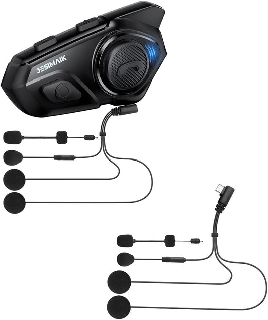 1 auricular Bluetooth para motocicleta R16 Pro y un juego de accesorios.