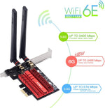 WiFi 6E AX210 PCI-E Tarjeta de red WiFi BT5.3 160MHz Tri-Band USADO