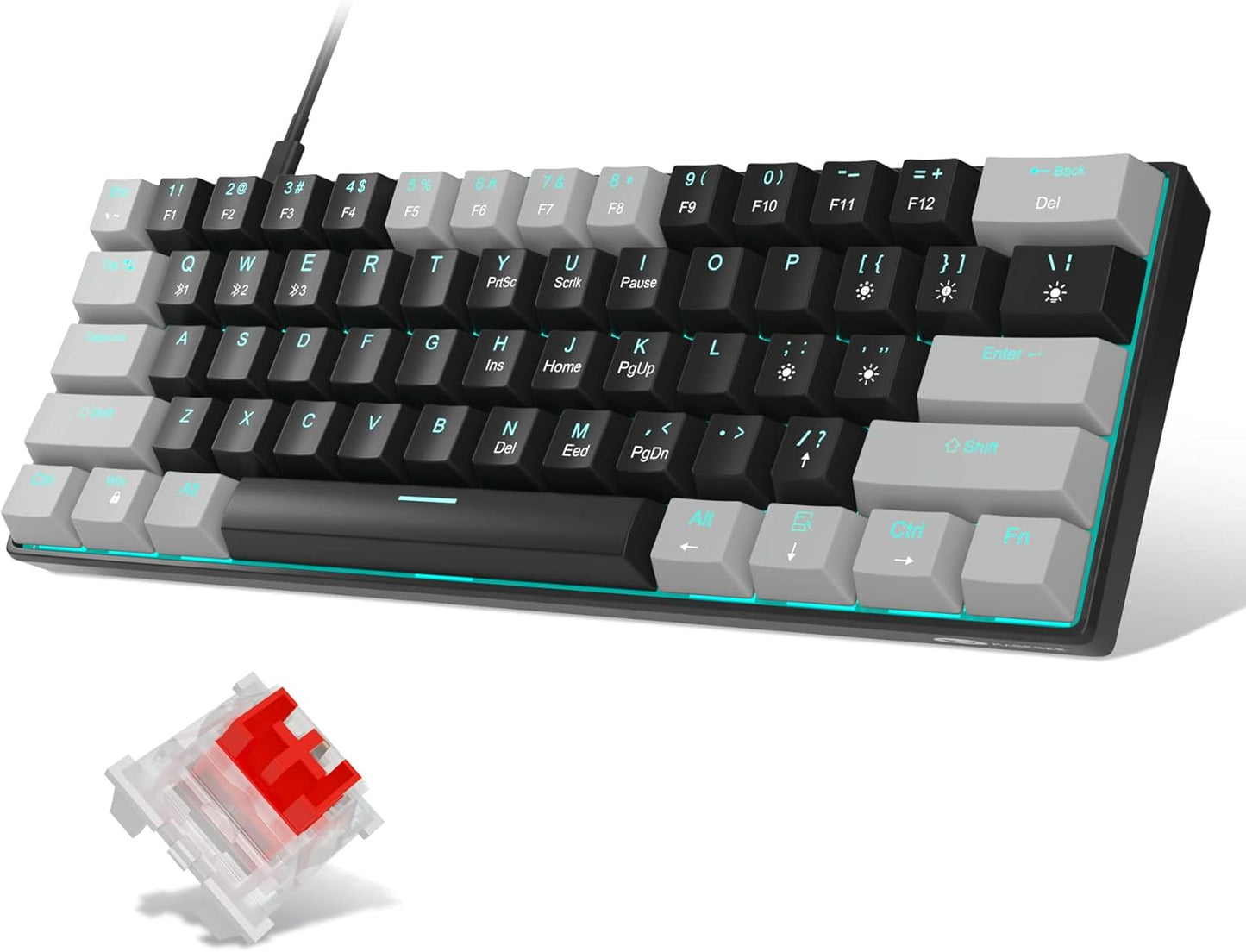 MageGee Teclado mecánico 60%, teclado para juegos.