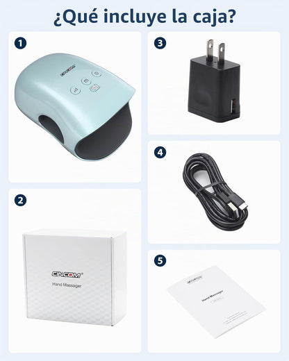 Masajeador De Manos Cincom CM-026H-BU, Con Calor Y Compresión
