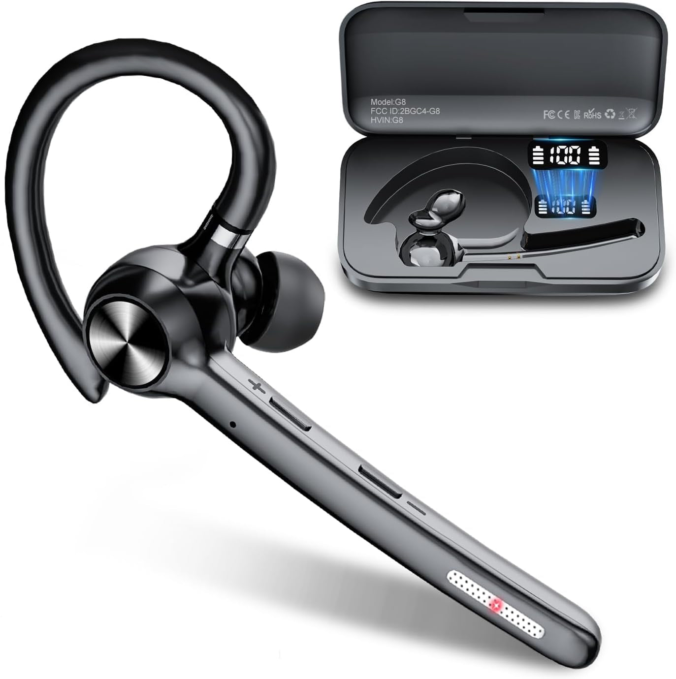 Auricular, inalámbrico, manos libres, cancelación de ruido (USADO).