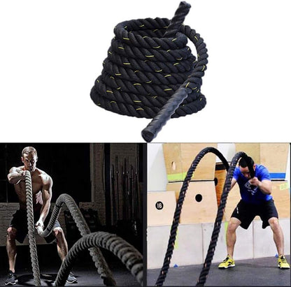 Cuerda Battle Rope Crossfit Fitness 9 m negra marca OUTROAD