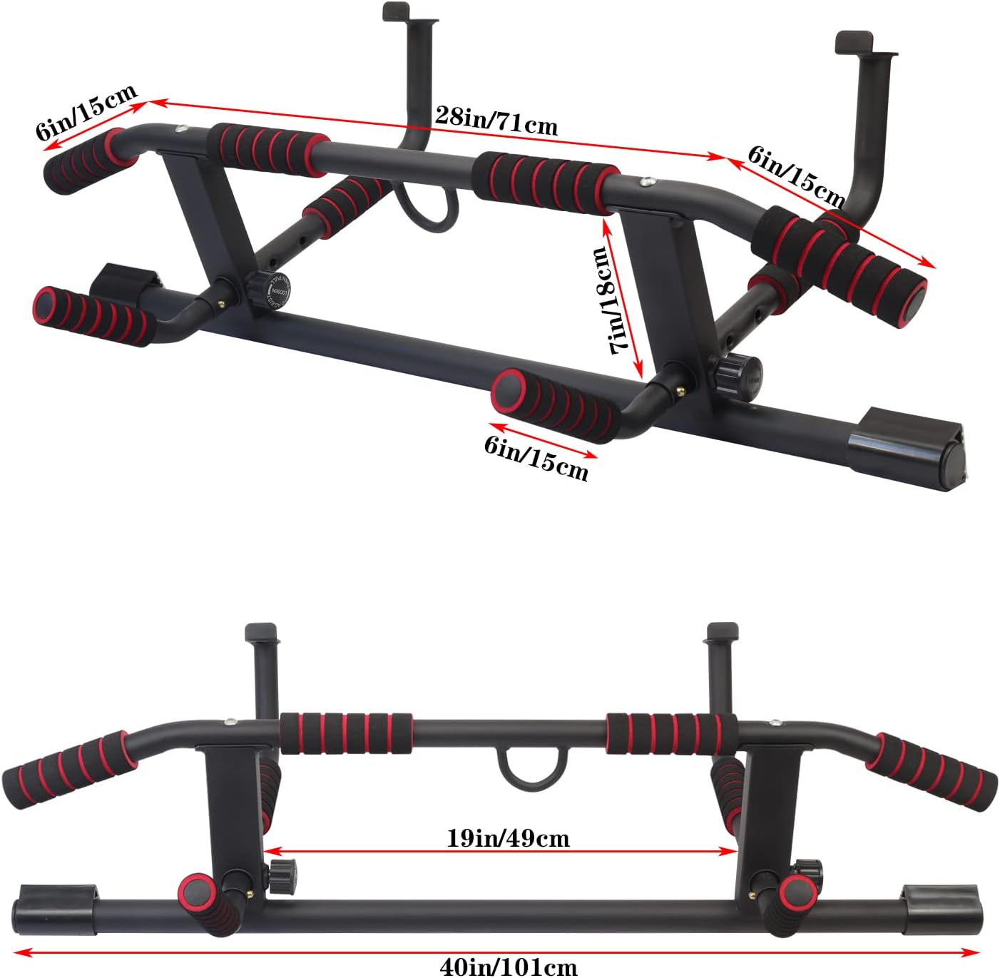 NEWAN Barra de ejercicio para puerta, ancho ajustable.