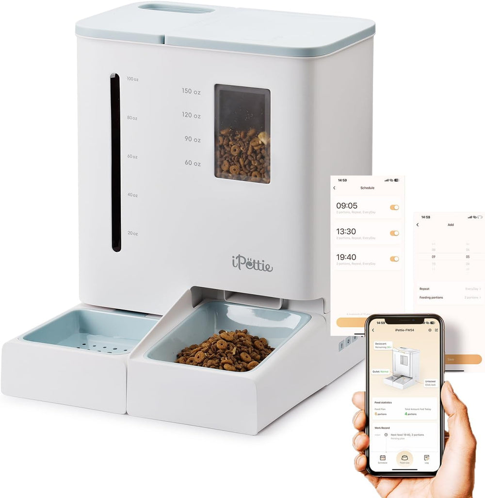 Alimentador dispensador Automático WIFI iPettie FW54 Mascotas Con Agua