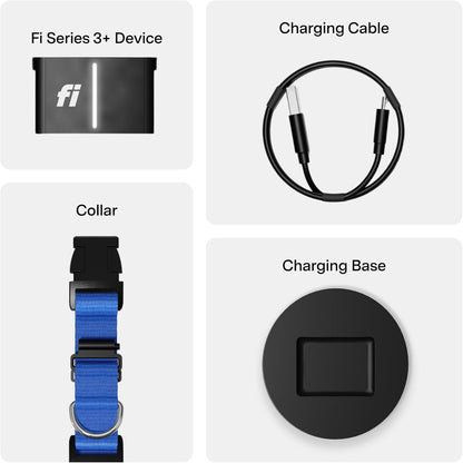 Collar inteligente para perros con GPS-AI, FI Series 3+, Talla L, Azul.
