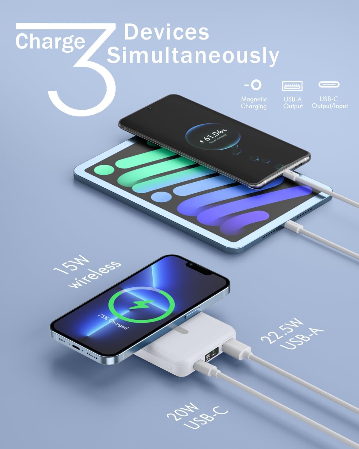 Bateria Externa Carga Rapida Inalámbrico Portatil