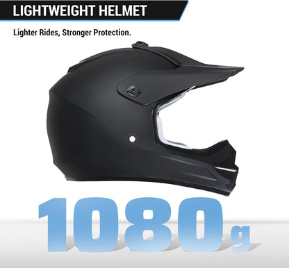 Casco de motocross infantil / juvenil con gafas, guantes y bolsa, DOT-M