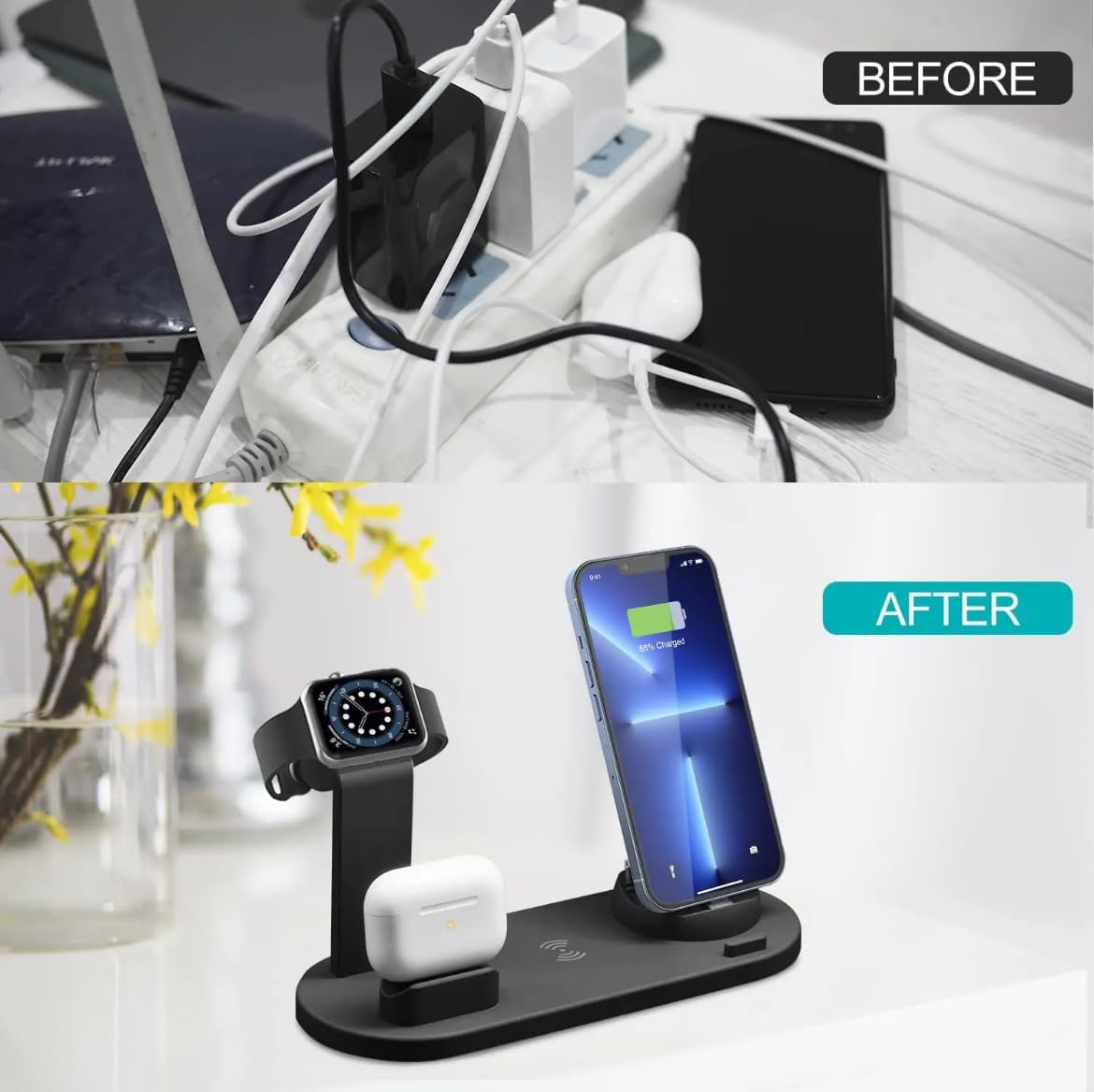 Estación de carga inalámbrica para múltiples dispositivos, Rosegold.