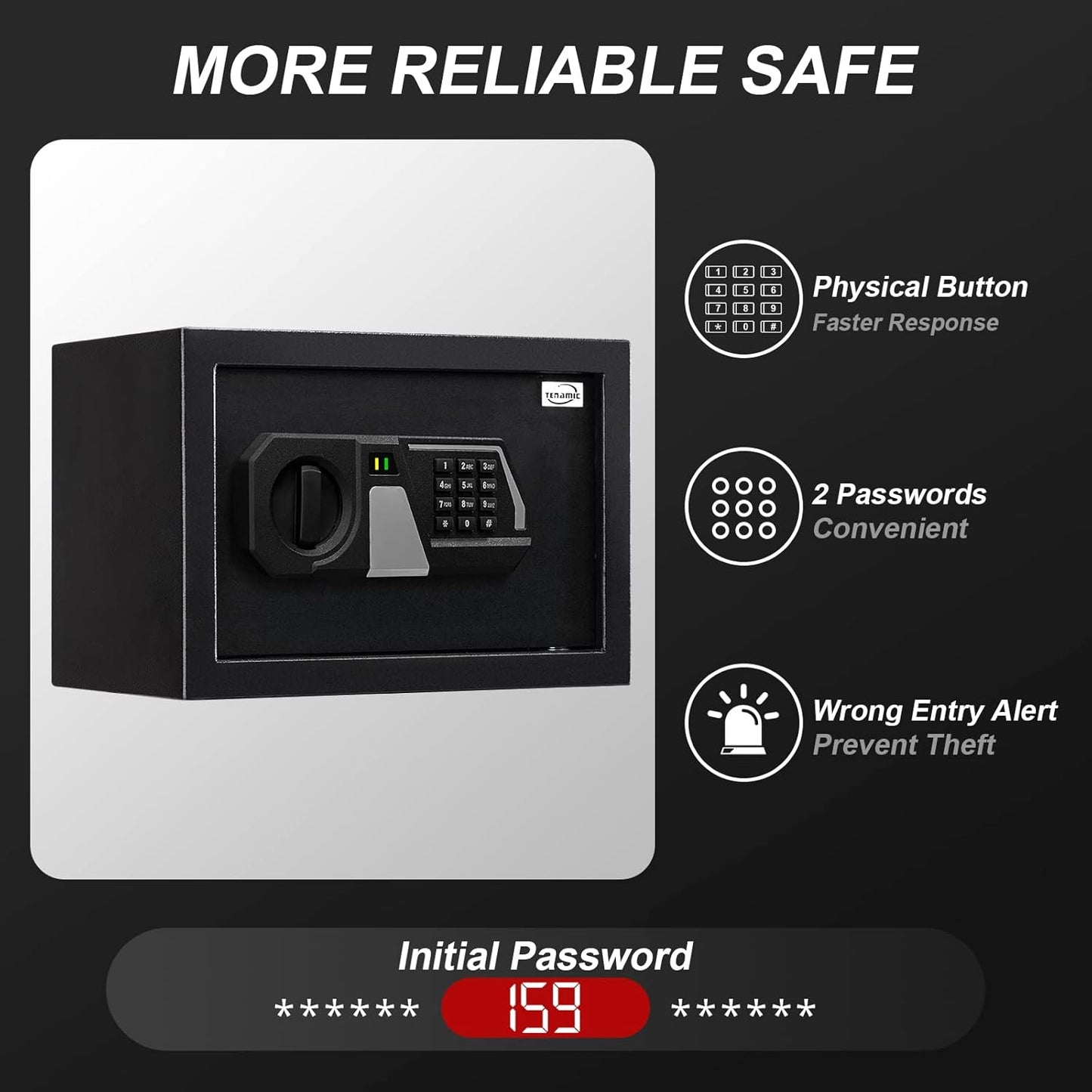 Caja de seguridad digital electrónica de 13.8" Tenamic