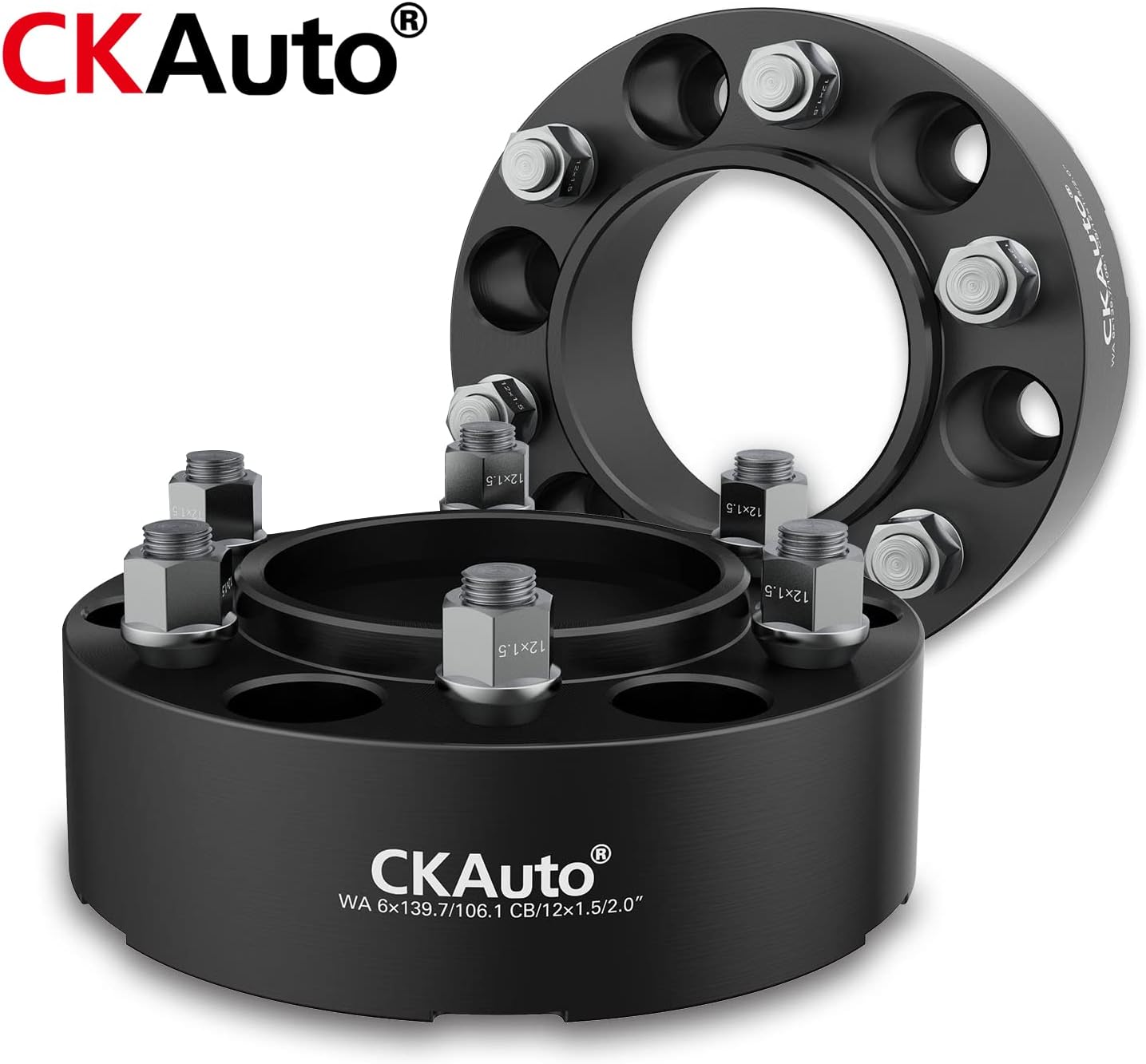 CKAuto 2 espaciadores de rueda centrados en cubos 6x5.5 2"