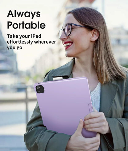 Funda con teclado para iPad de 10.ª gen. giro 360 y retroiluminación.