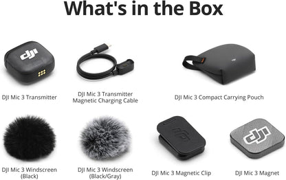Transmisor DJI Mic 3, inalámbrico Mini para iPhone, cámara, Android.