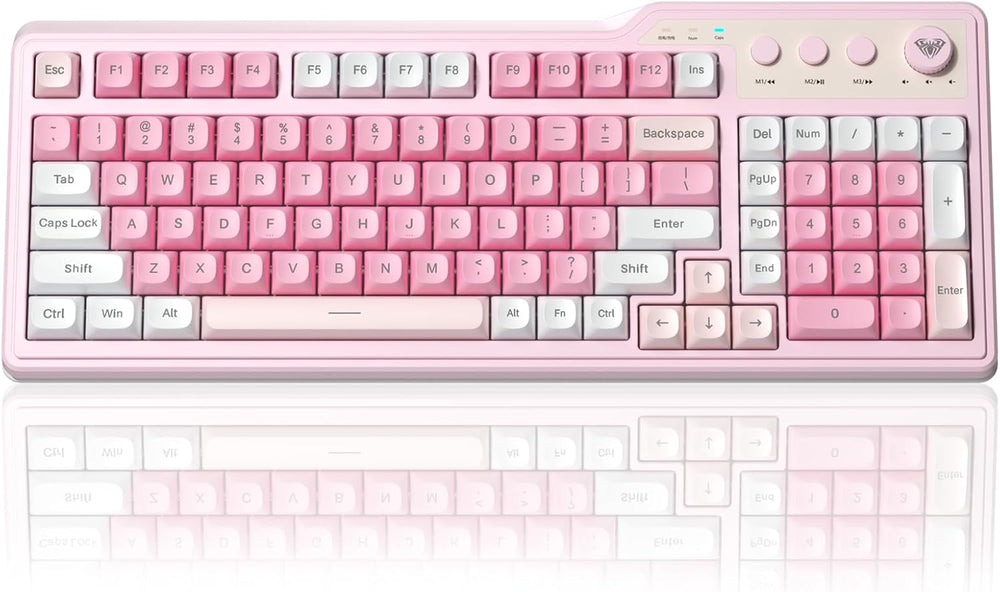 Teclado Inalámbrico Con Botón Multimedia Triple Modo Aula F3099
