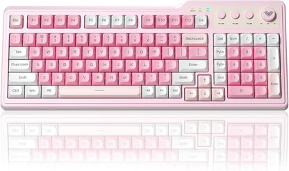 Teclado Inalámbrico Con Botón Multimedia Triple Modo Aula F3099