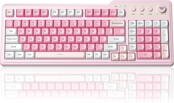 Teclado Inalámbrico Con Botón Multimedia Triple Modo Aula F3099