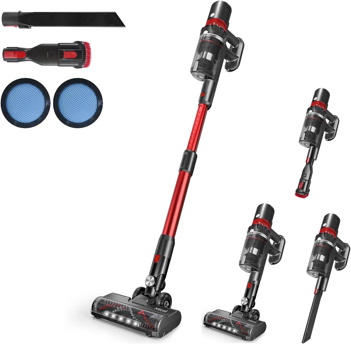 Micol Aspiradora inalámbrica, 27 kpa potente succión 4 en 1 MC021