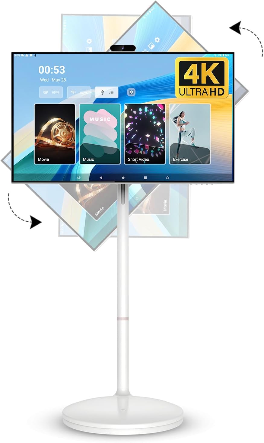 Monitor inteligente 4K Kumezo, 32" sistema operativo Android, Rotativo