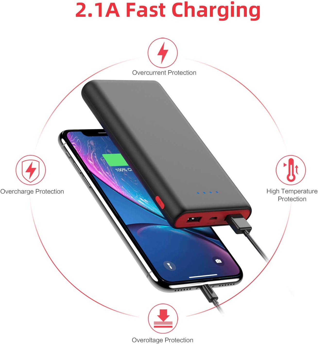 Cargador portátil Carga rápida 2 Puertos USB HX160Y8