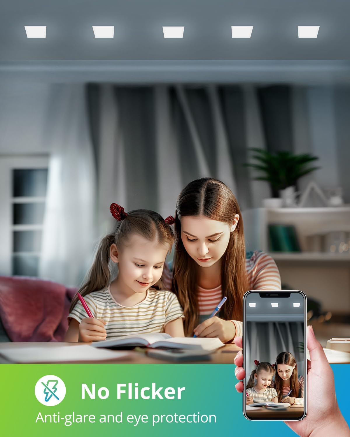 Leelike Paquete de 12 luces LED cuadradas 6" 12W