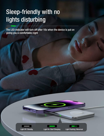 Cargador inalámbrico 2 en 1, de 15 W para iPhone y AirPods (USADO).
