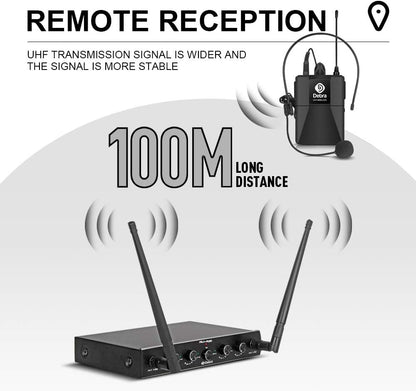 Sistema Debra Audio Pro UHF 4 Canales Bodypack