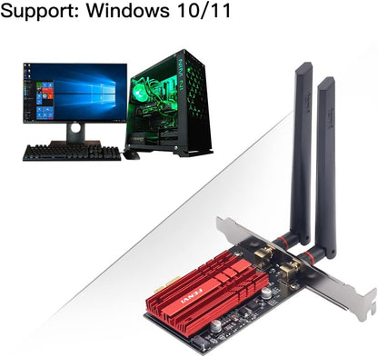 WiFi 6E AX210 PCI-E Tarjeta de red WiFi BT5.3 160MHz Tri-Band USADO