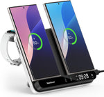 Cargador Inalámbrico Dual para telefonos, earbuds Y reloj.